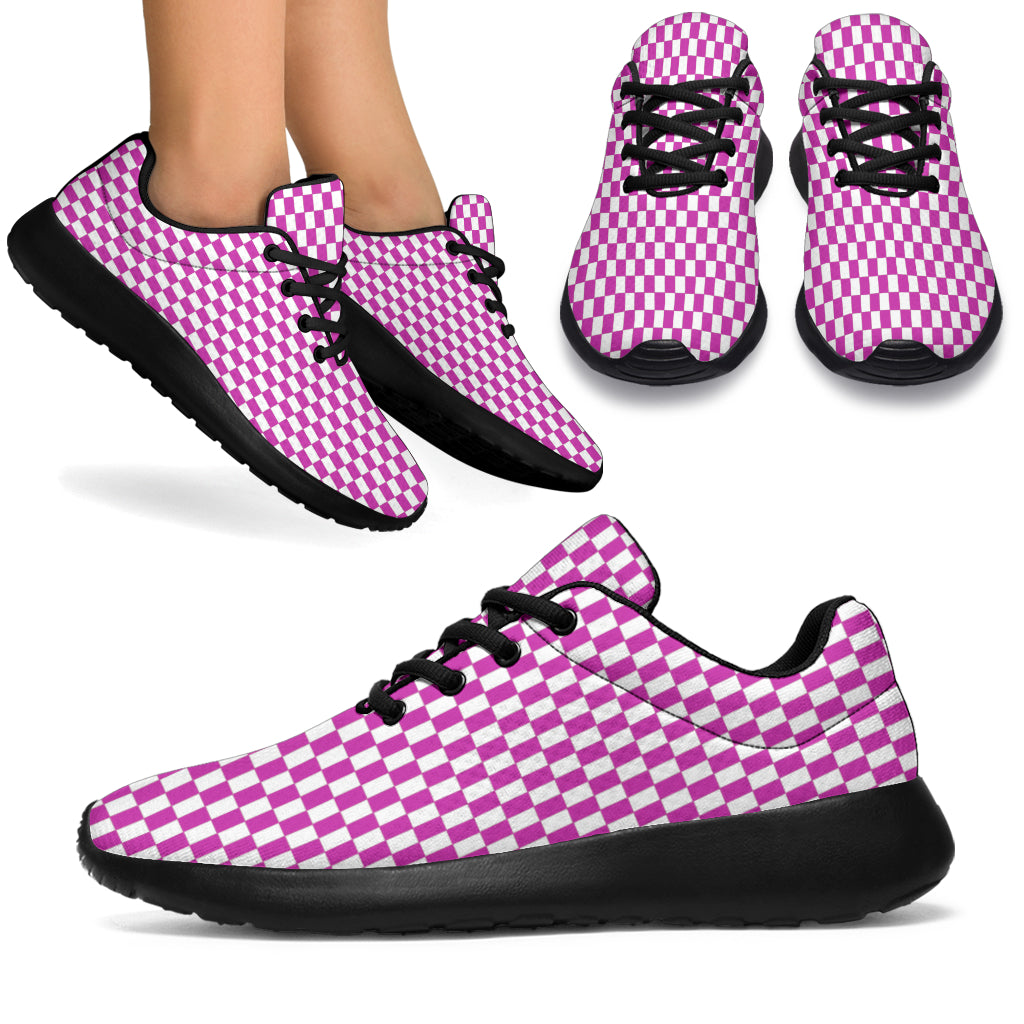 Racing Pink Checkered Flag Sneakers Black
