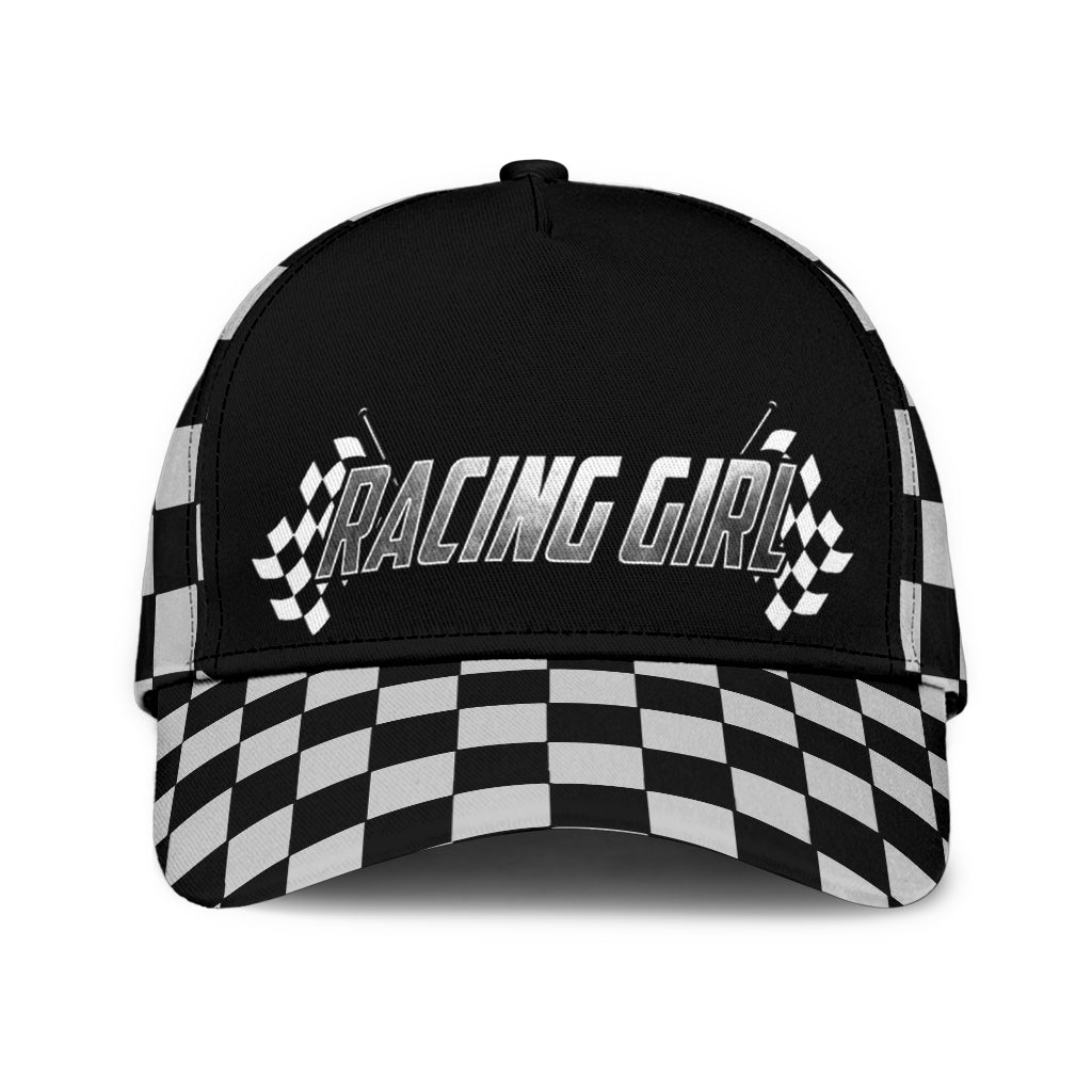 Racing Girl Checkered Classic Cap