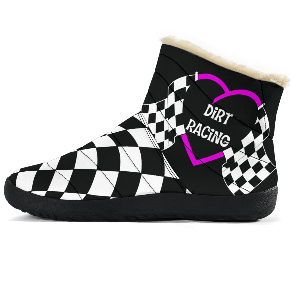 Dirt Racing Heart Cozy Winter Boots