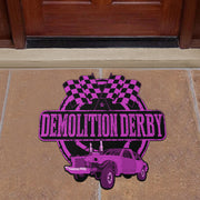 Custom shaped demolition derby door mat