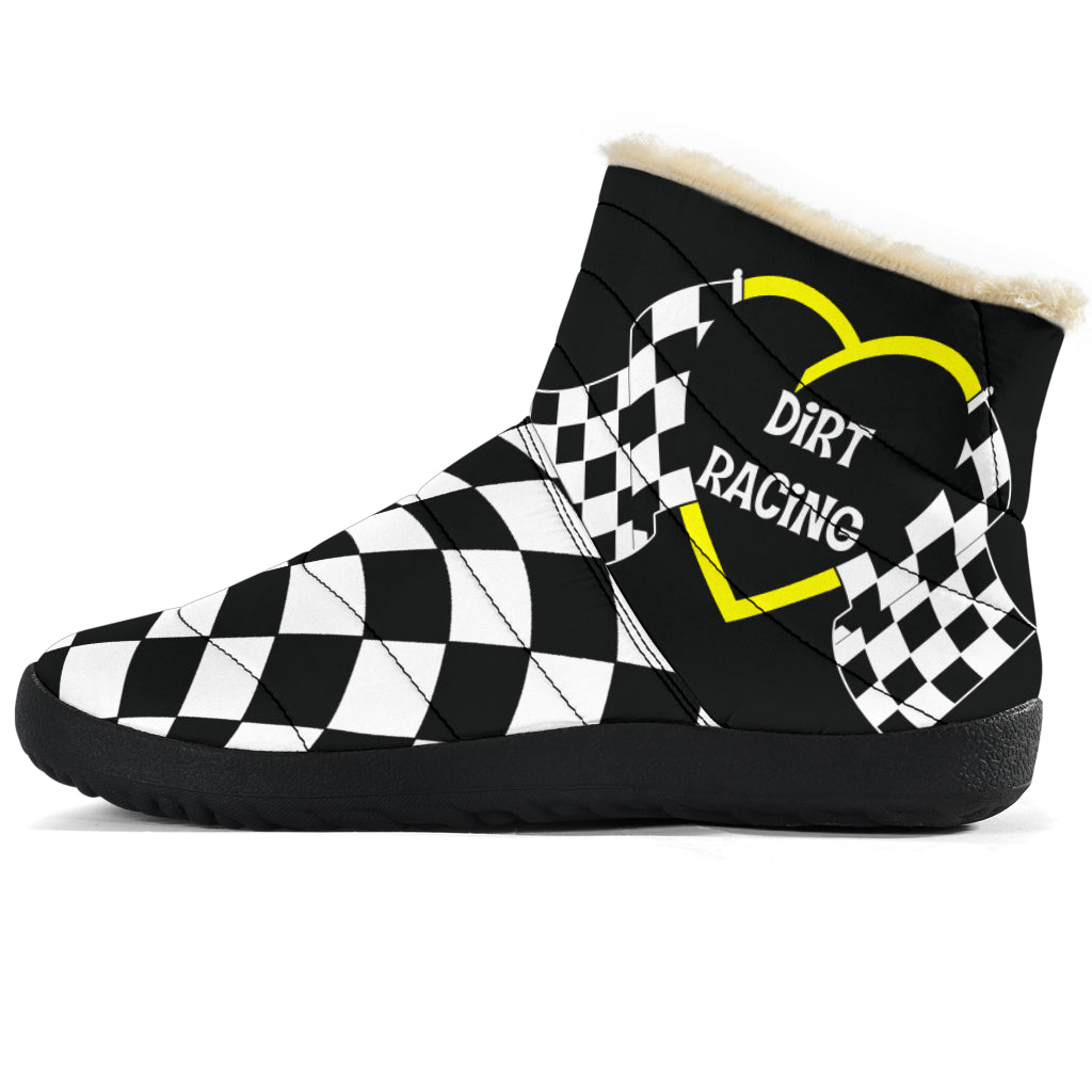 Dirt Racing Heart Cozy Winter Boots