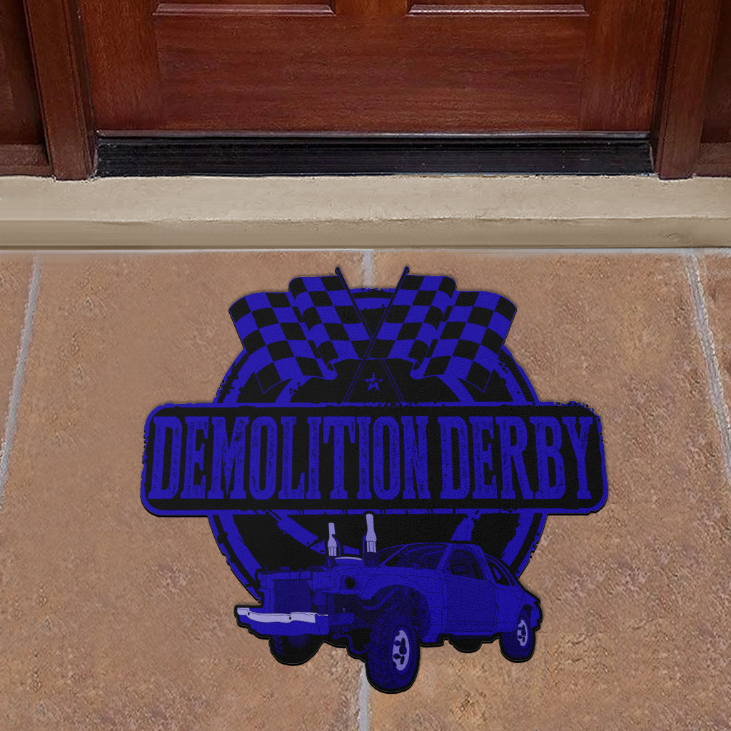 Custom shaped demolition derby door mat