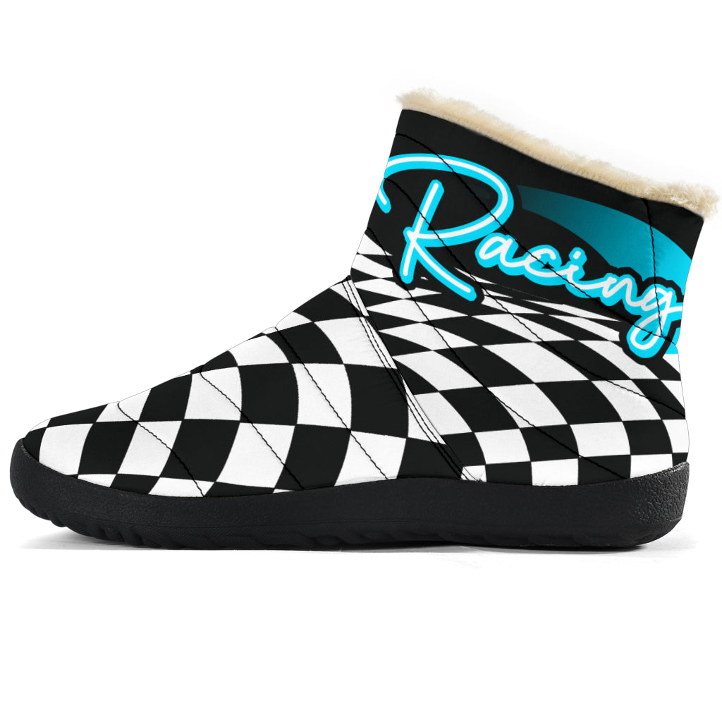 Racing Checkered Cozy Winter Boots