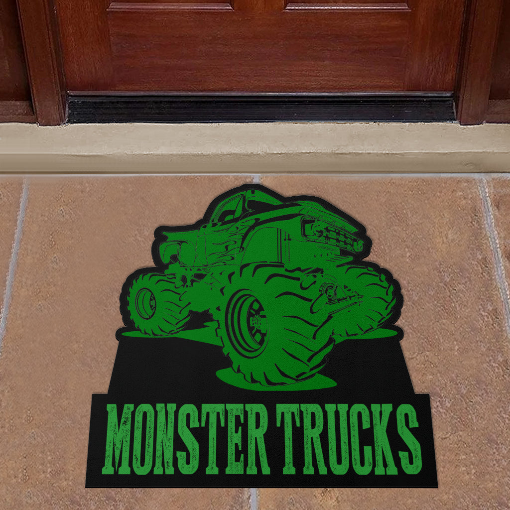 Custom Shaped Monster Trucks Door Mat