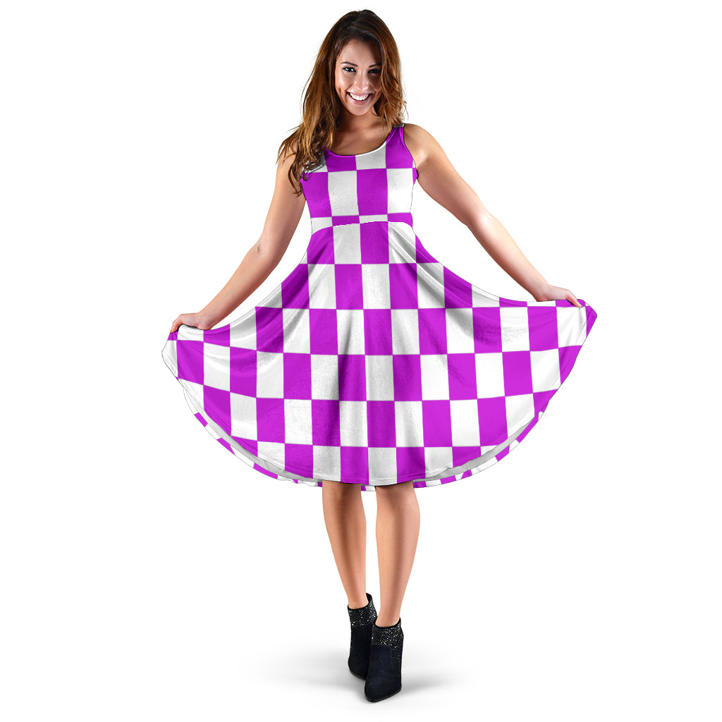 Racing Checkered Flag Dress Pink