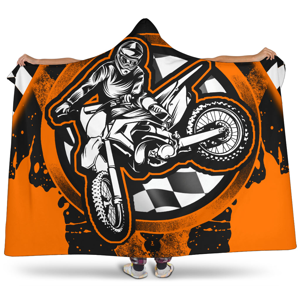 Dirt Bike Racing Hooded Blanket