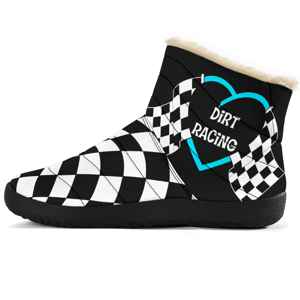 Dirt Racing Heart Cozy Winter Boots