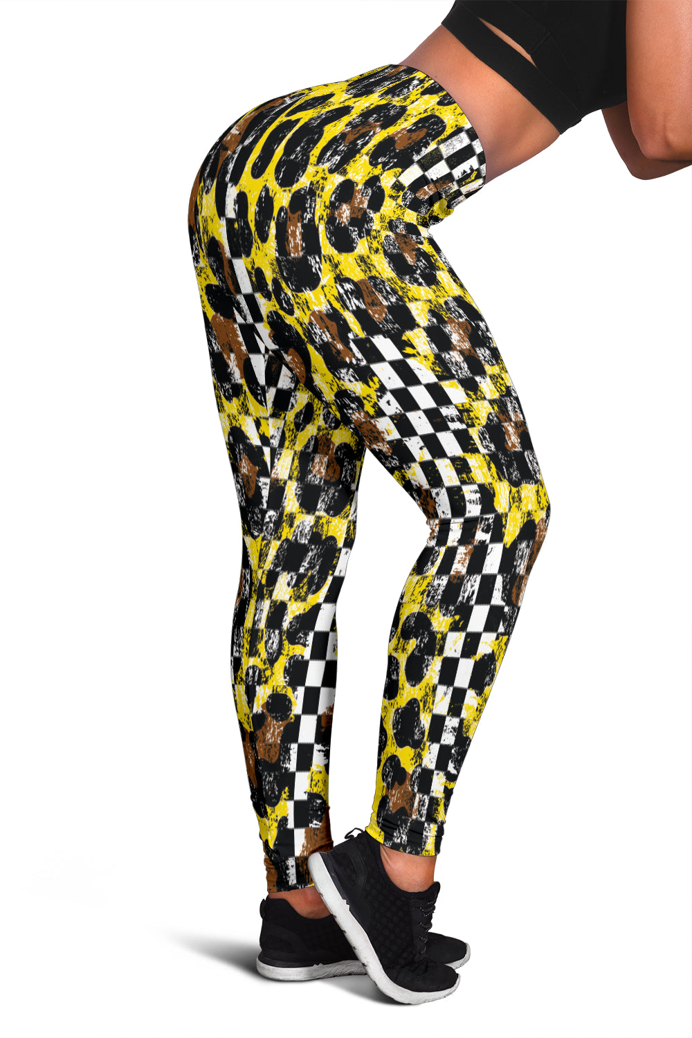 Racing Leopard Checkered Leggings