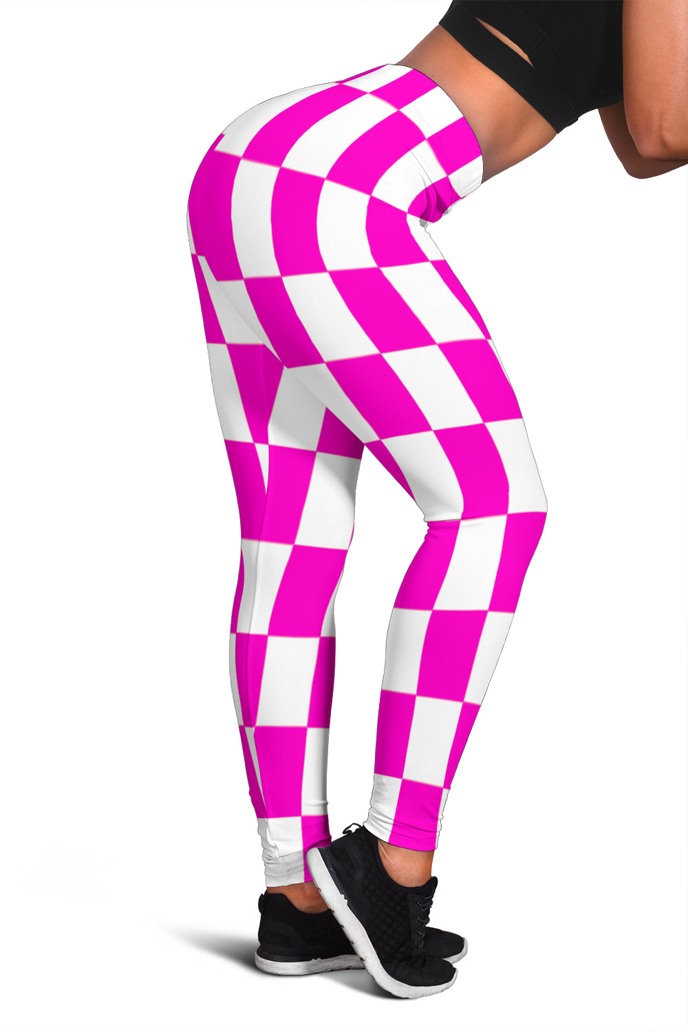 Racing Pink Checkered Leggings