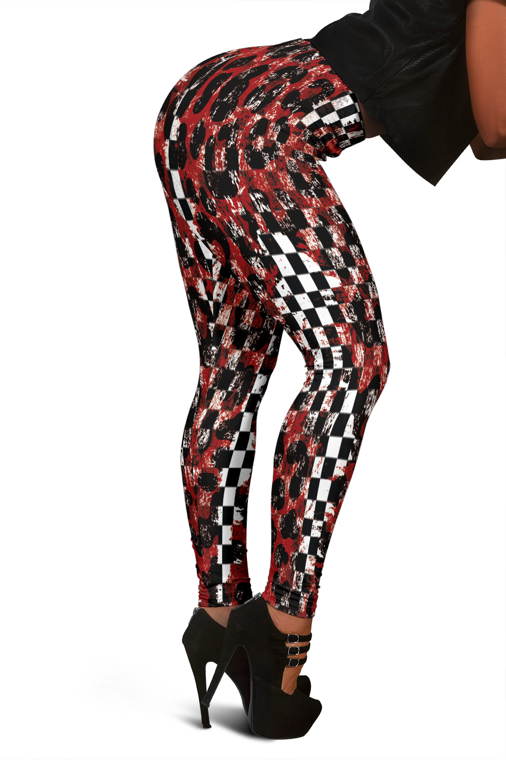 Racing Leopard Checkered Leggings