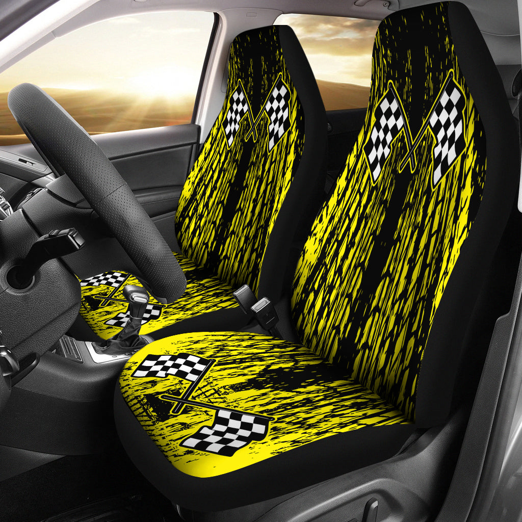 Dirt Racing Seat Covers Yellow (Set of 2)