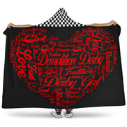 Demolition derby Girl heart hooded blanket