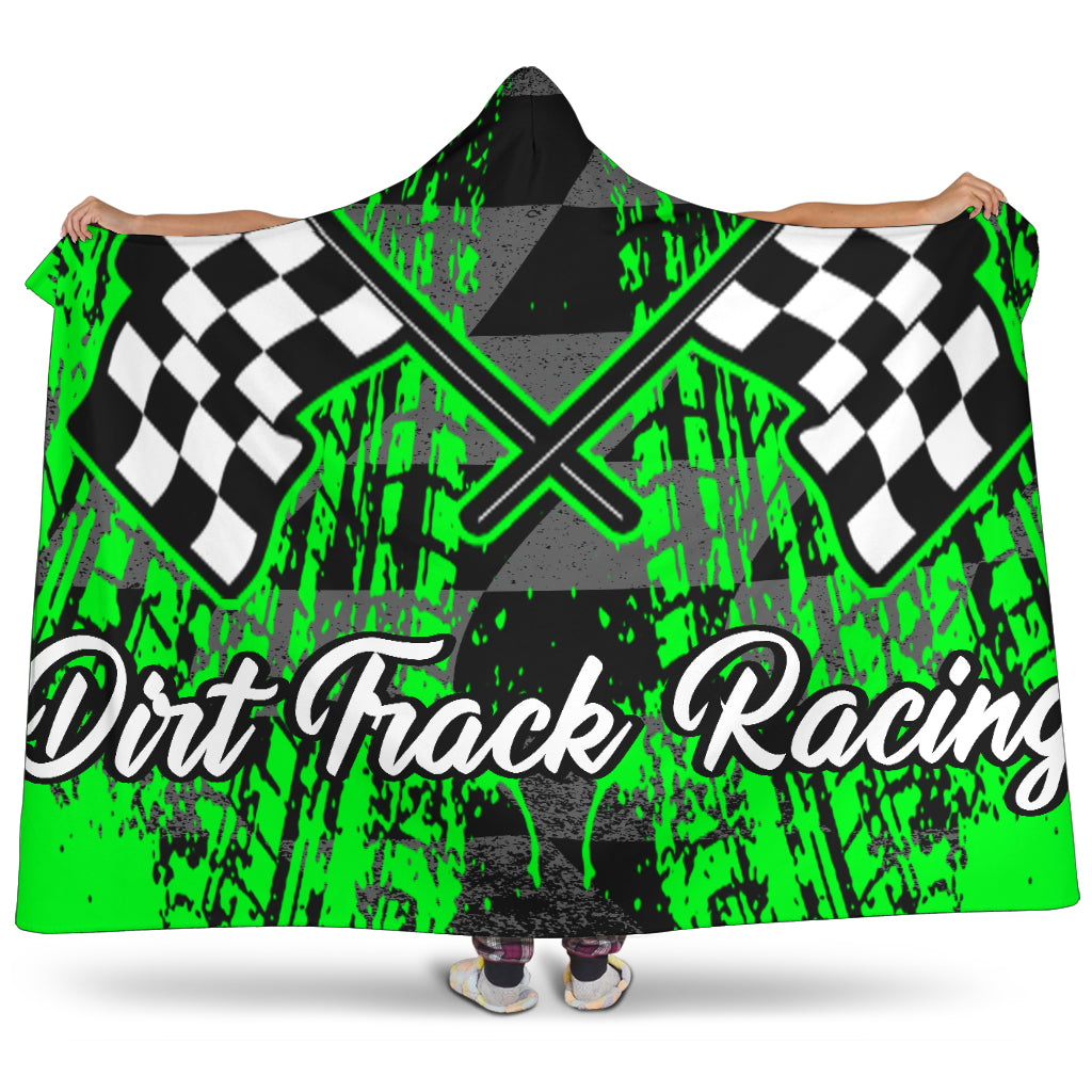 Dirt Racing Hooded Blanket pistachio