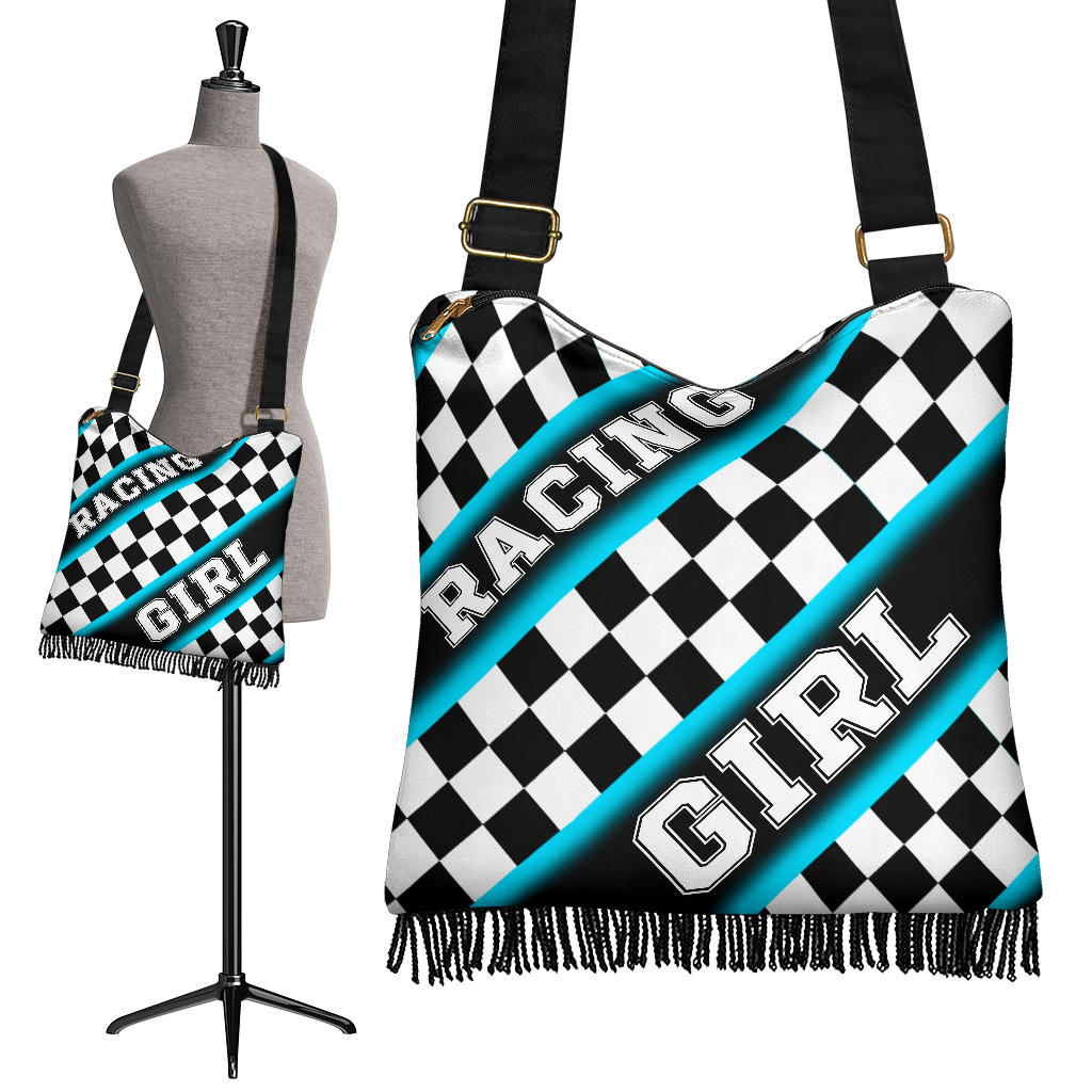Racing Girl Checkered Crossbody Boho bag
