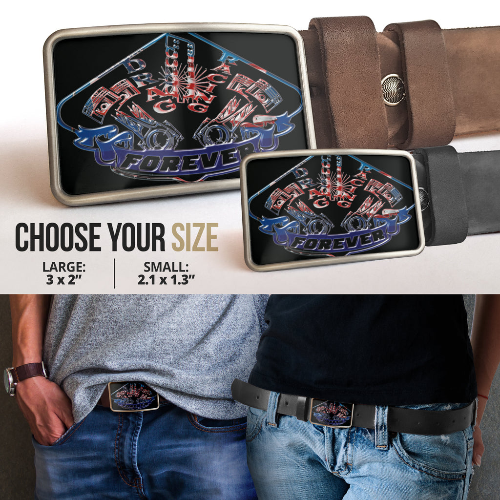USA Drag Racing Forever Belt Buckle