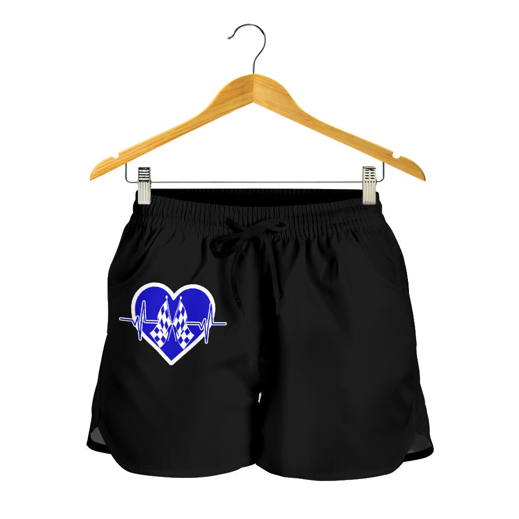 Racing Heartbeat Women's Shorts Blue