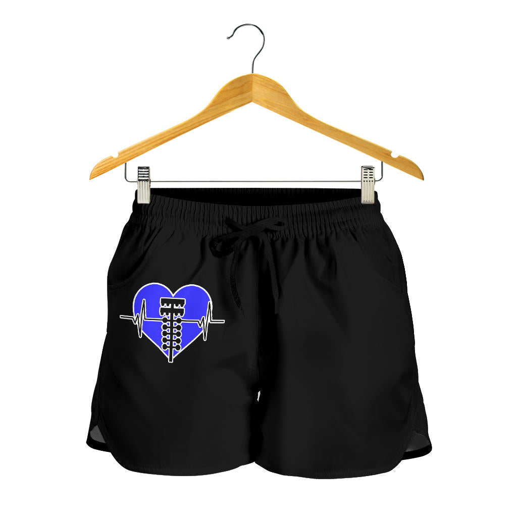 Drag Racing Heartbeat Womens Shorts