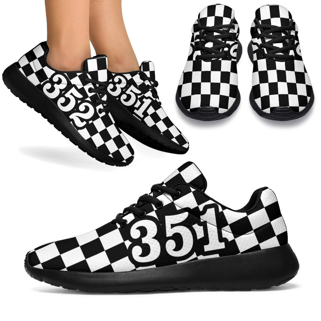 Racing Sneakers Checkered Flag Number 351/352 New