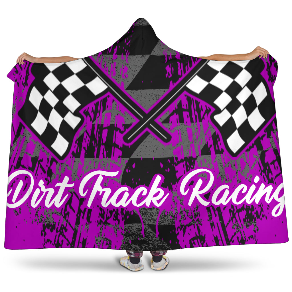 Dirt Racing Hooded Blanket Pink