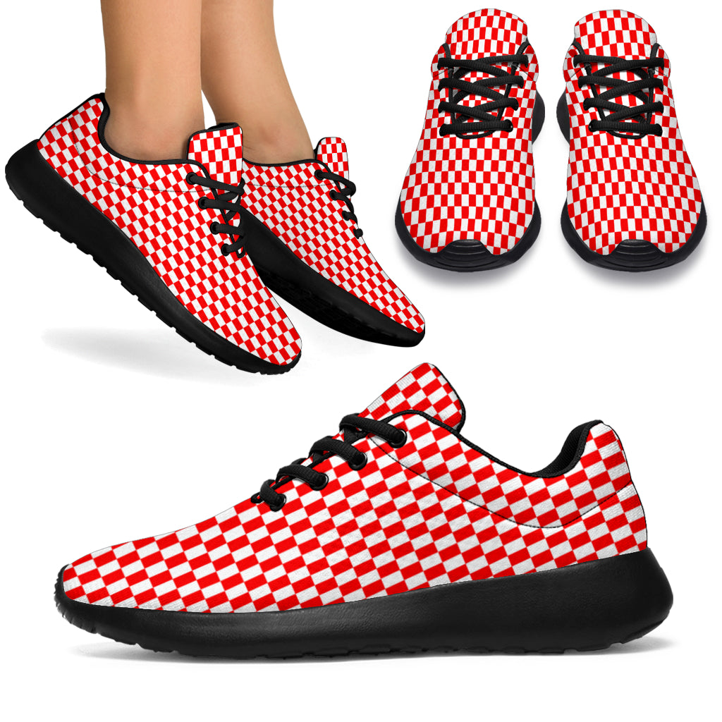 Racing Red Checkered Flag Sneakers Black
