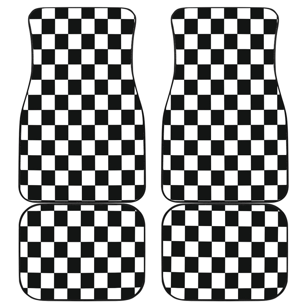 Racing Checkered Flag Car Mats (Set Of 4)
