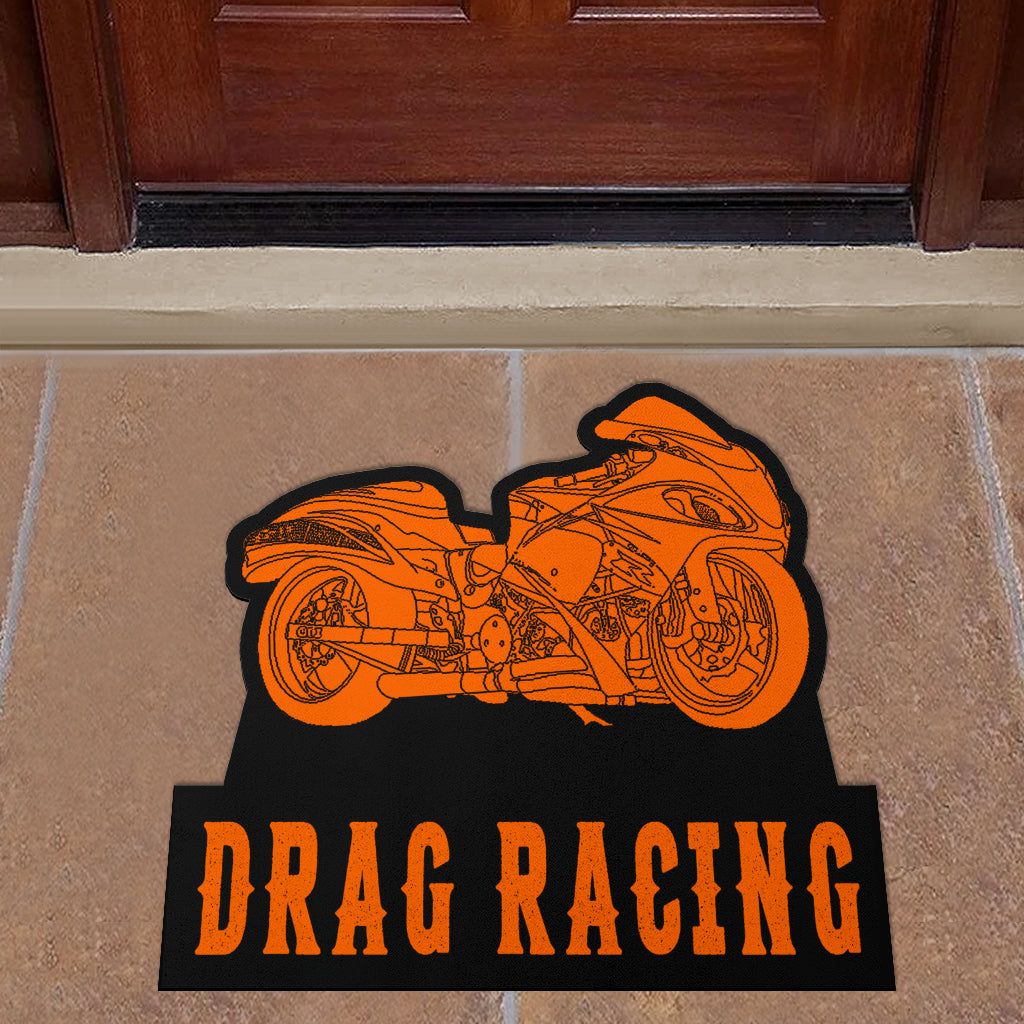 Custom Shaped Drag Racing Bike Door Mat