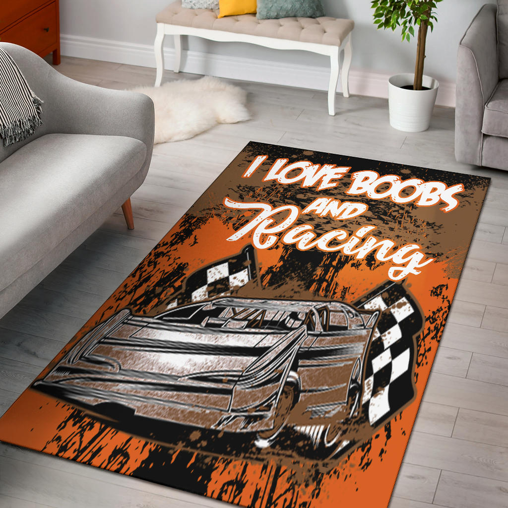 I Love Boobs And Racing Late Model Rug