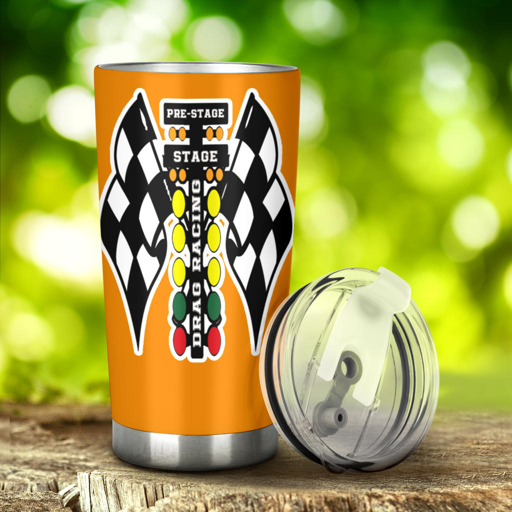 Drag Racing Tumbler Orange