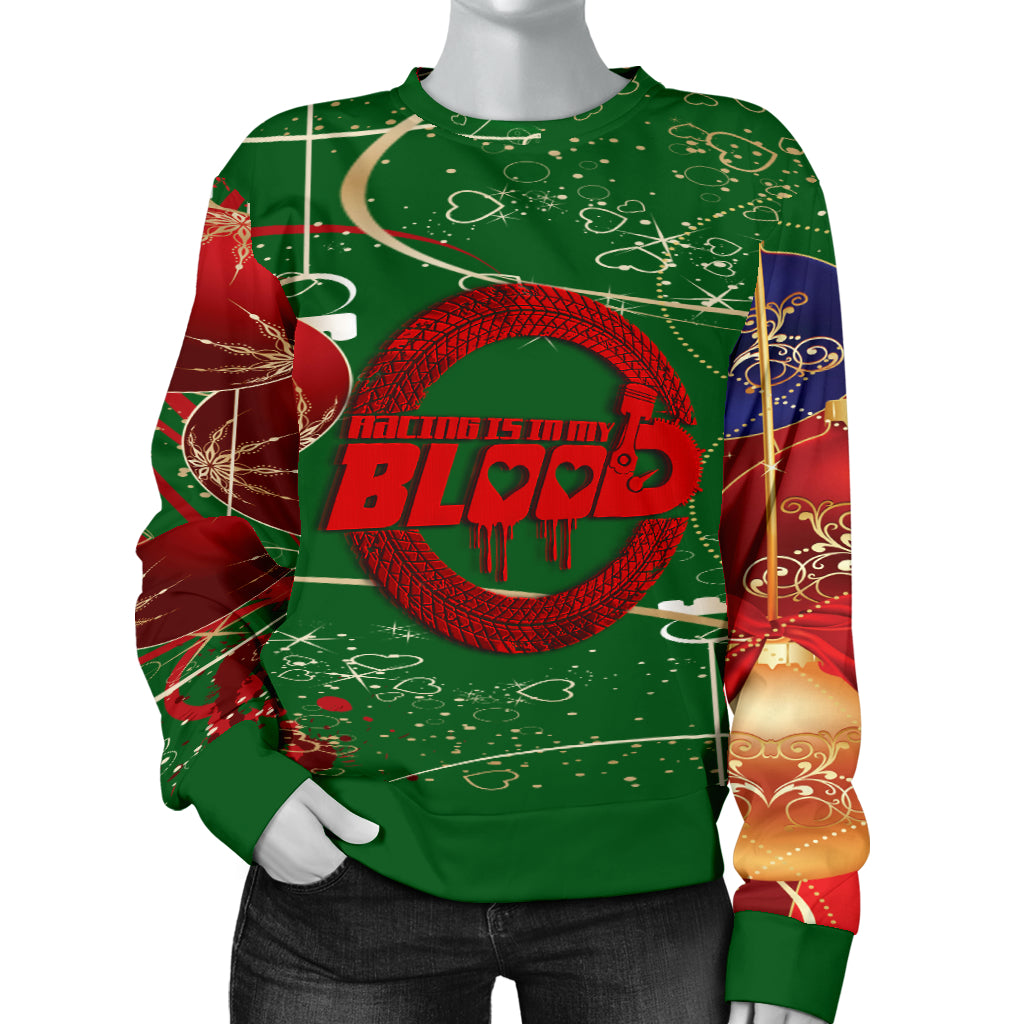 Racing Is In My Blood Ugly Women's Sweater
