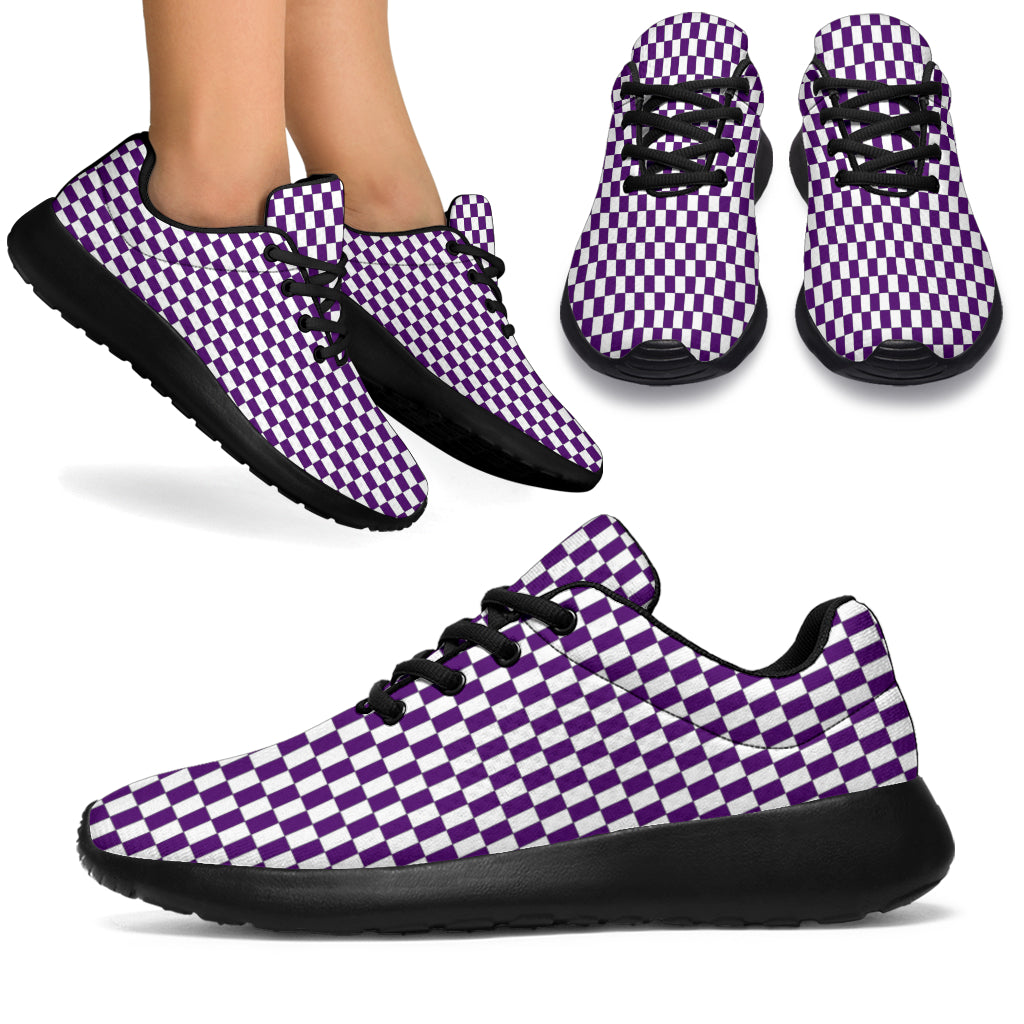 Racing Purple Checkered Flag Sneakers Black