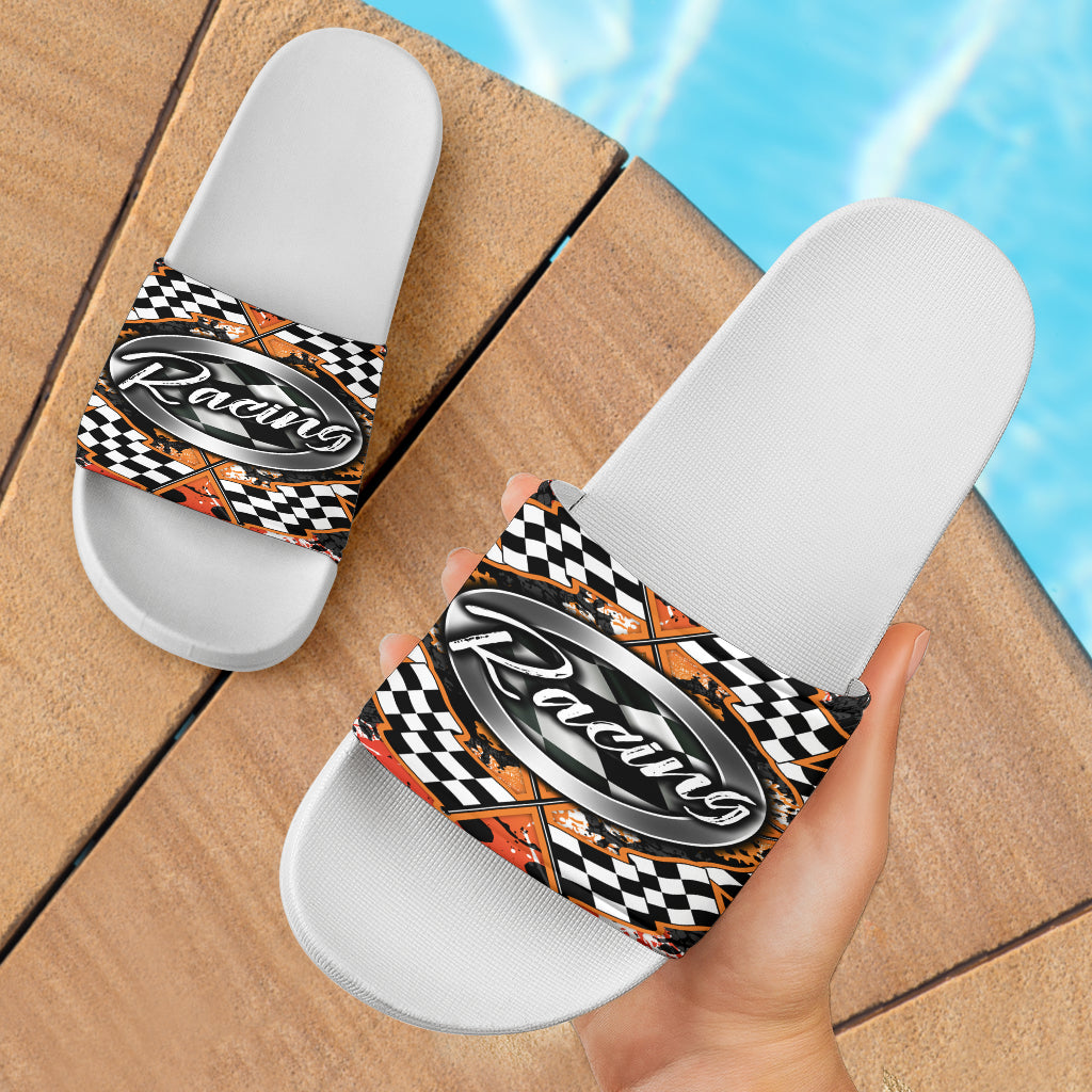 Racing Slide Sandals White V3