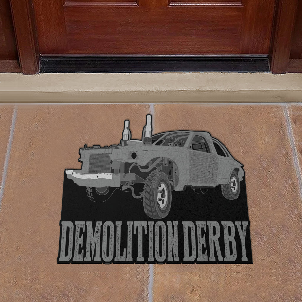 Custom shaped demolition derby door mat