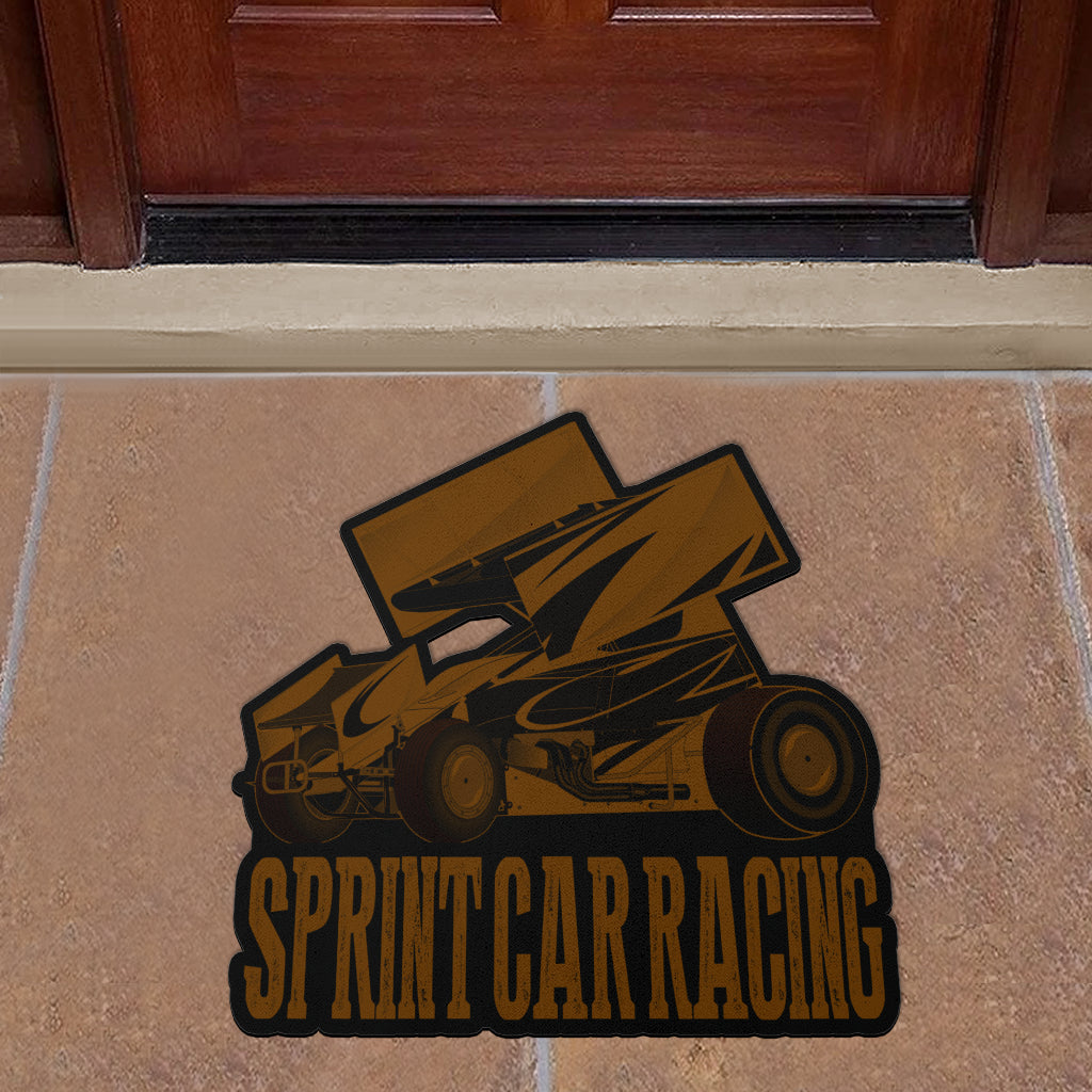 Custom shaped sprint car door mat
