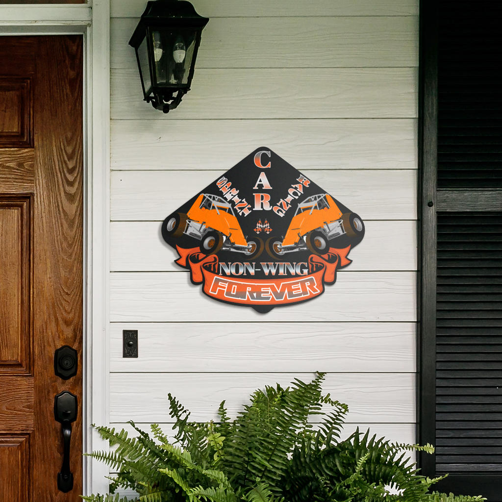 Sprint Car Racing Forever Non-Wing Metal Sign Orange