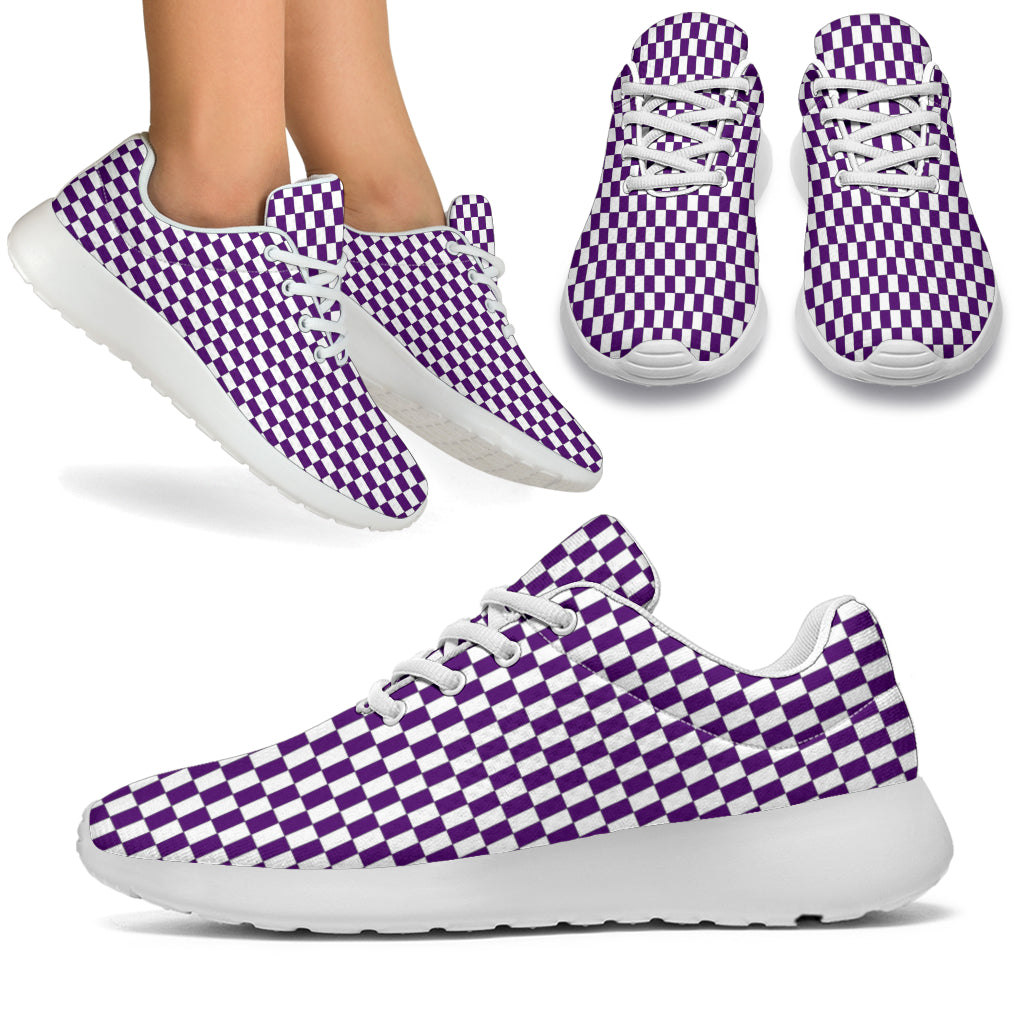 Racing Purple Checkered Flag Sneakers White