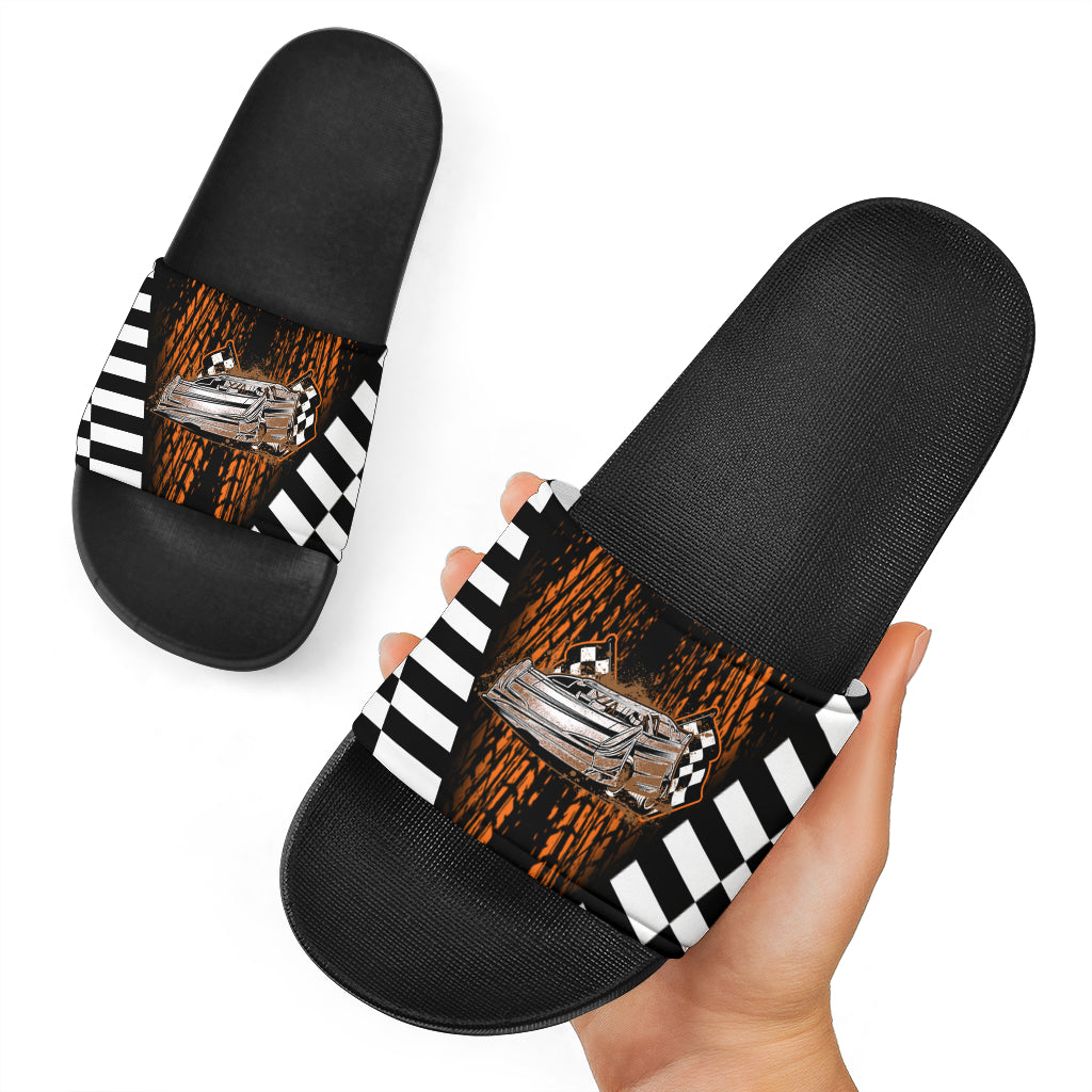 Dirt Racing Late Model Slide Sandals Black V2