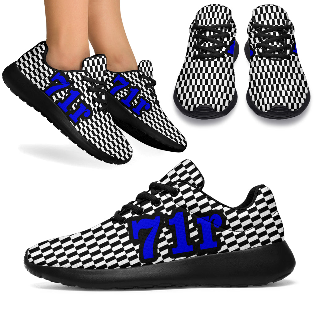 Racing Sneakers Checkered Flag Number 71r Blue