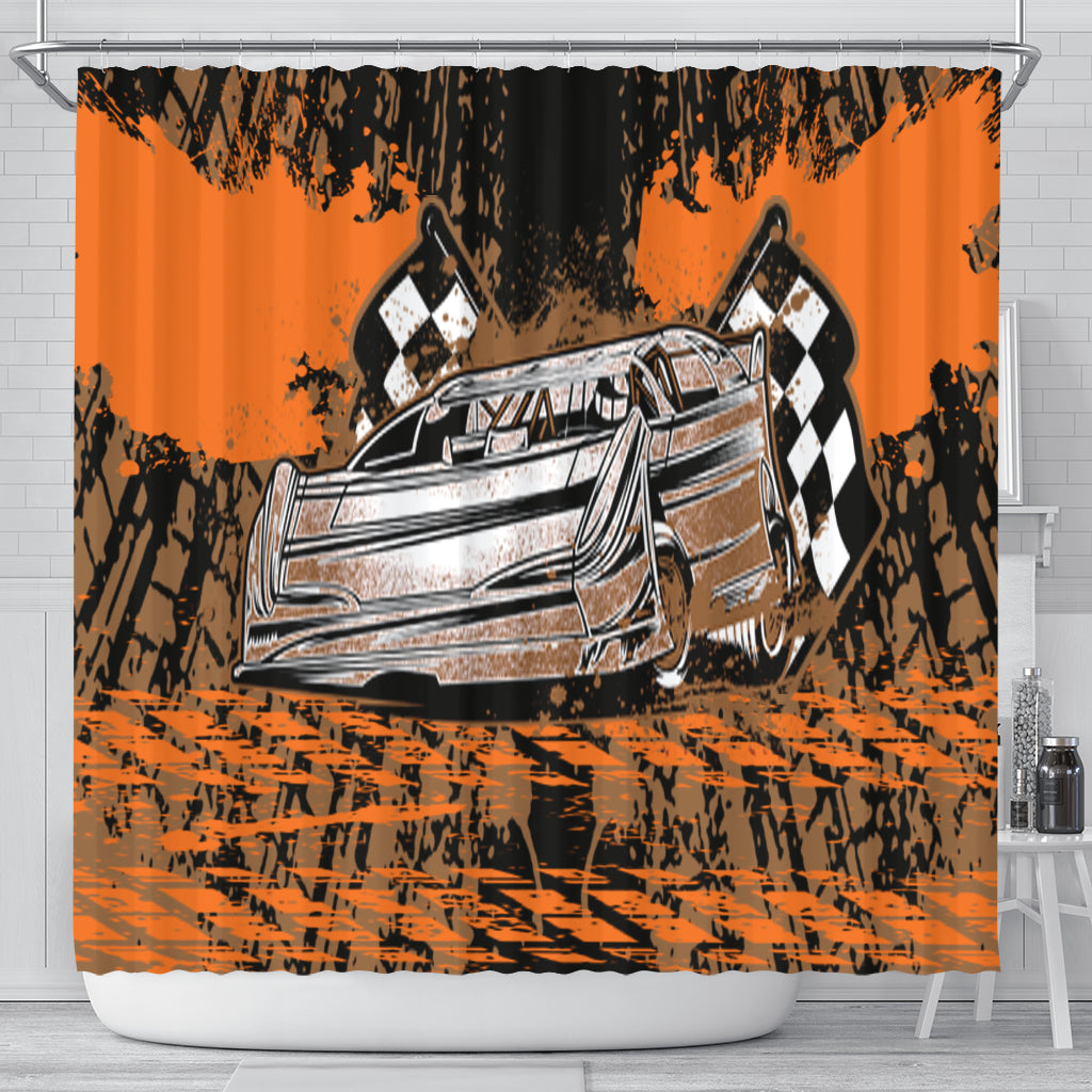 Dirt Racing Late Model Shower Curtain