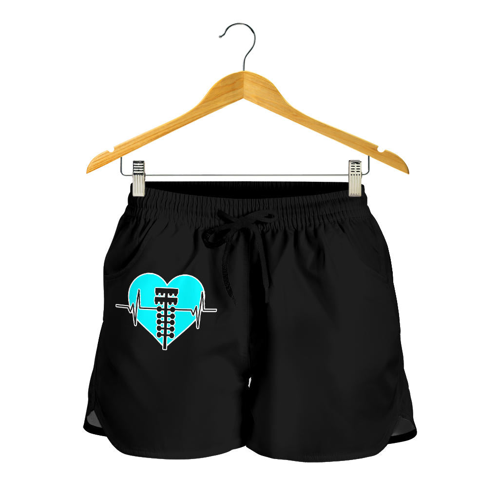 Drag Racing Heartbeat Womens Shorts