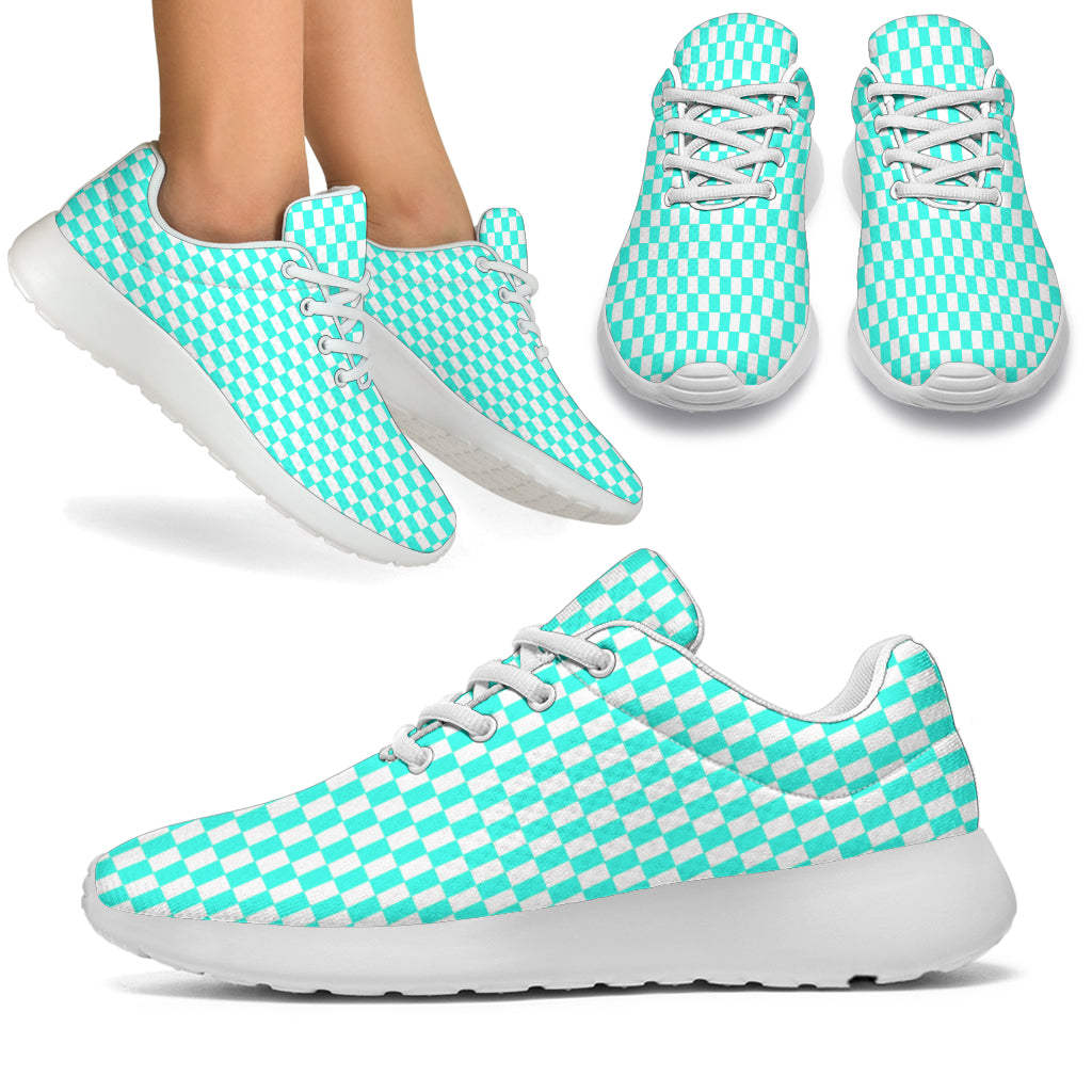 Racing Carolina Blue Checkered Flag Sneakers White