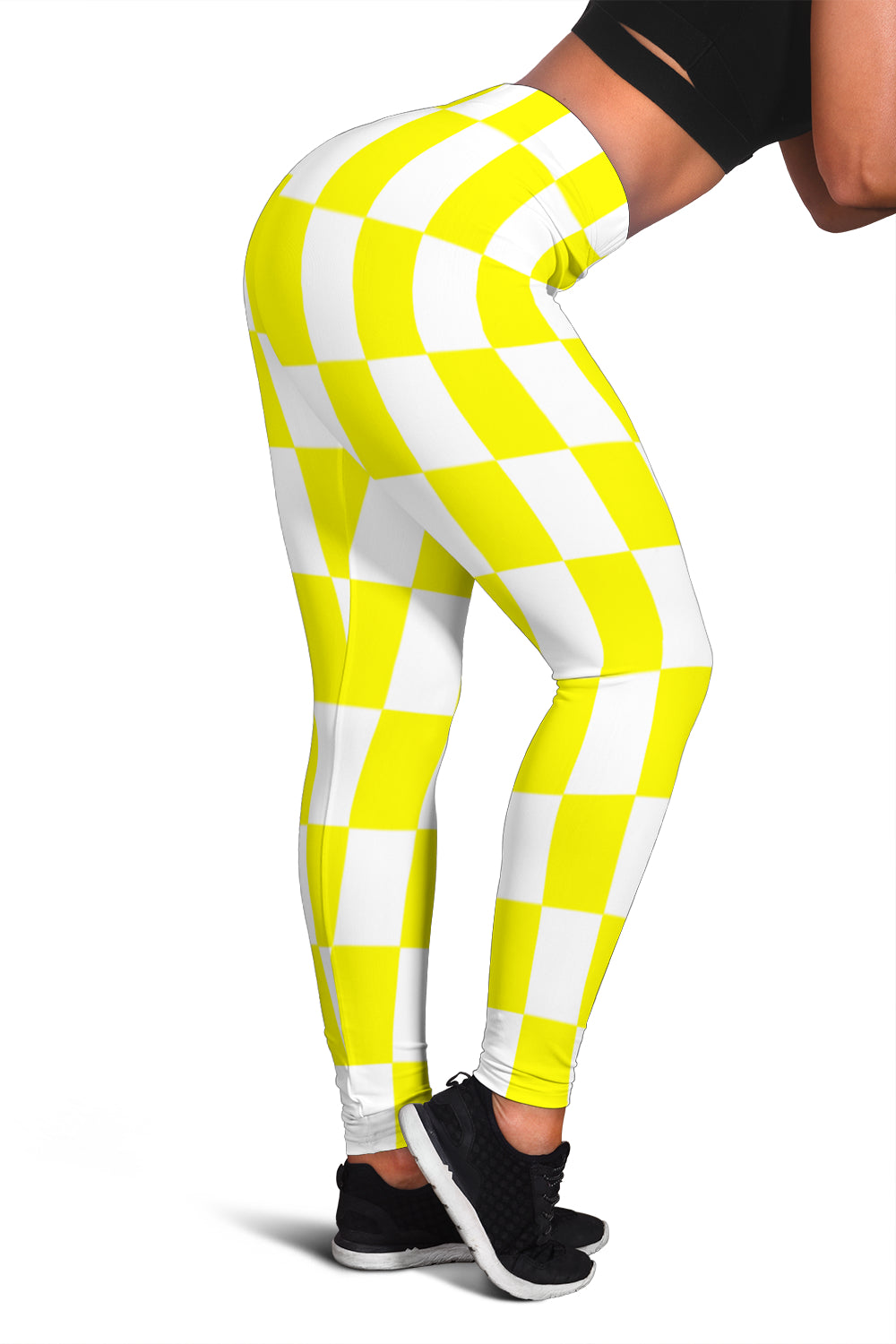 Racing Yellow Checkered Leggings