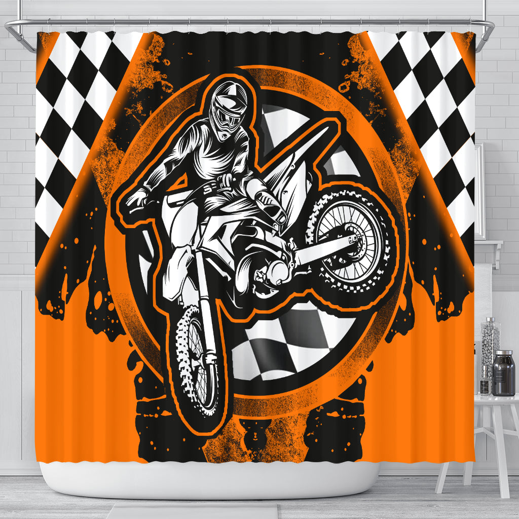 Dirt Bike Racing Shower Curtains