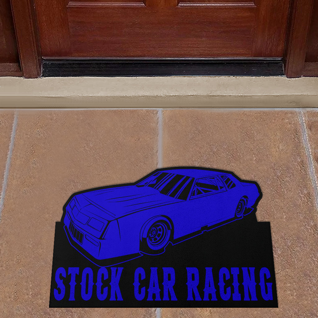 Custom shaped street stock door mat