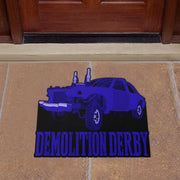 Custom shaped demolition derby door mat