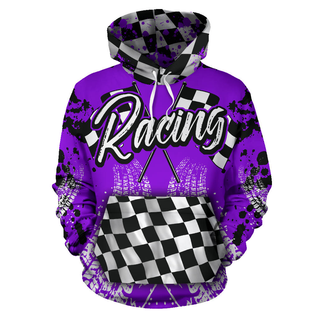 Racing All Over Print Hoodie Purple!