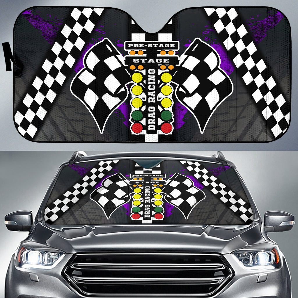 Drag Racing Windshield Sun Shade Purple (ABOUT 2 WEEKS DELIVERY)
