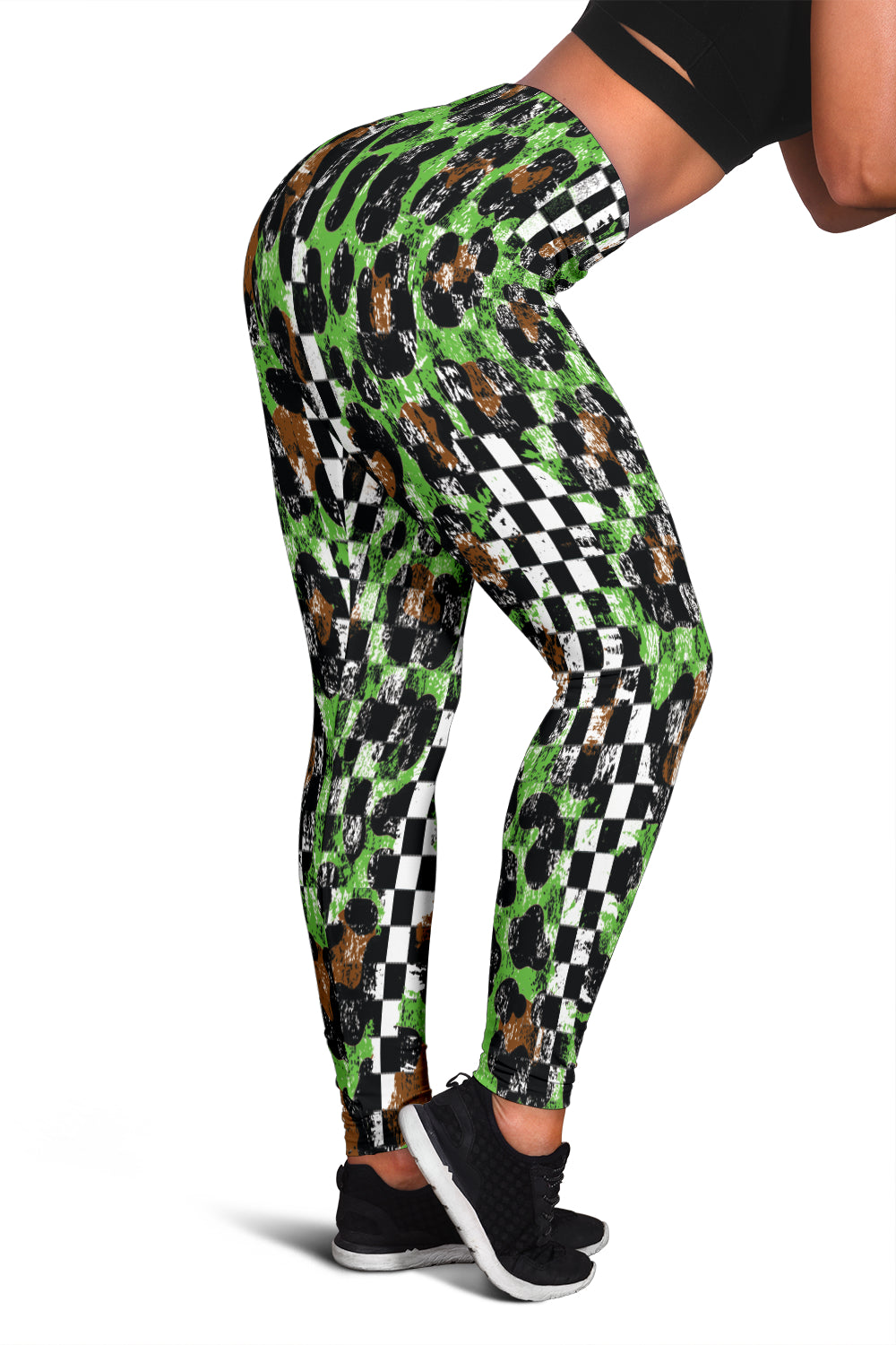 Racing Leopard Checkered Leggings