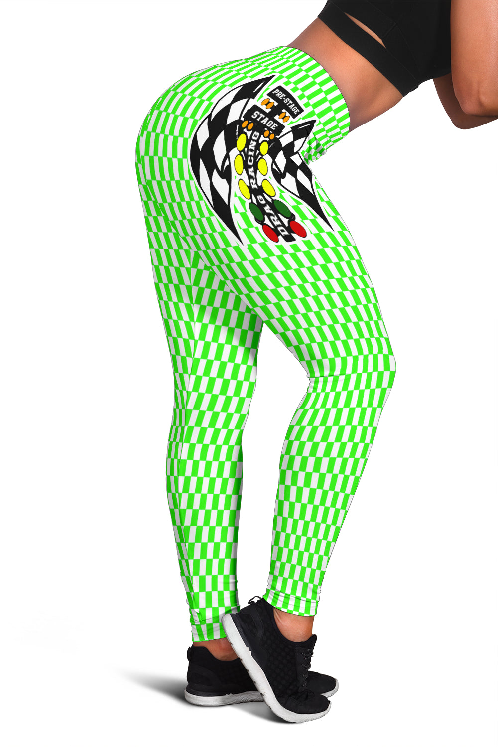 Drag Racing Pistachio Flag Leggings