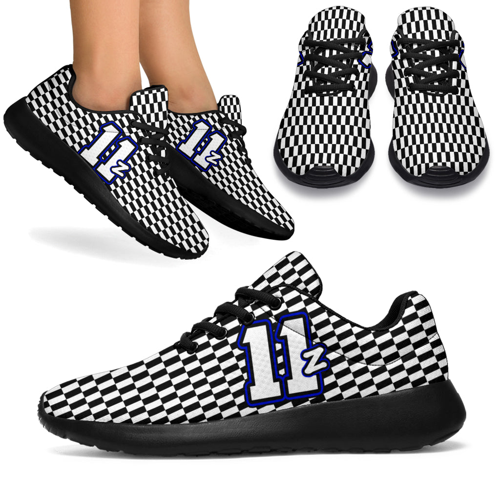 Racing Sneakers Checkered Flag Number 11Z New