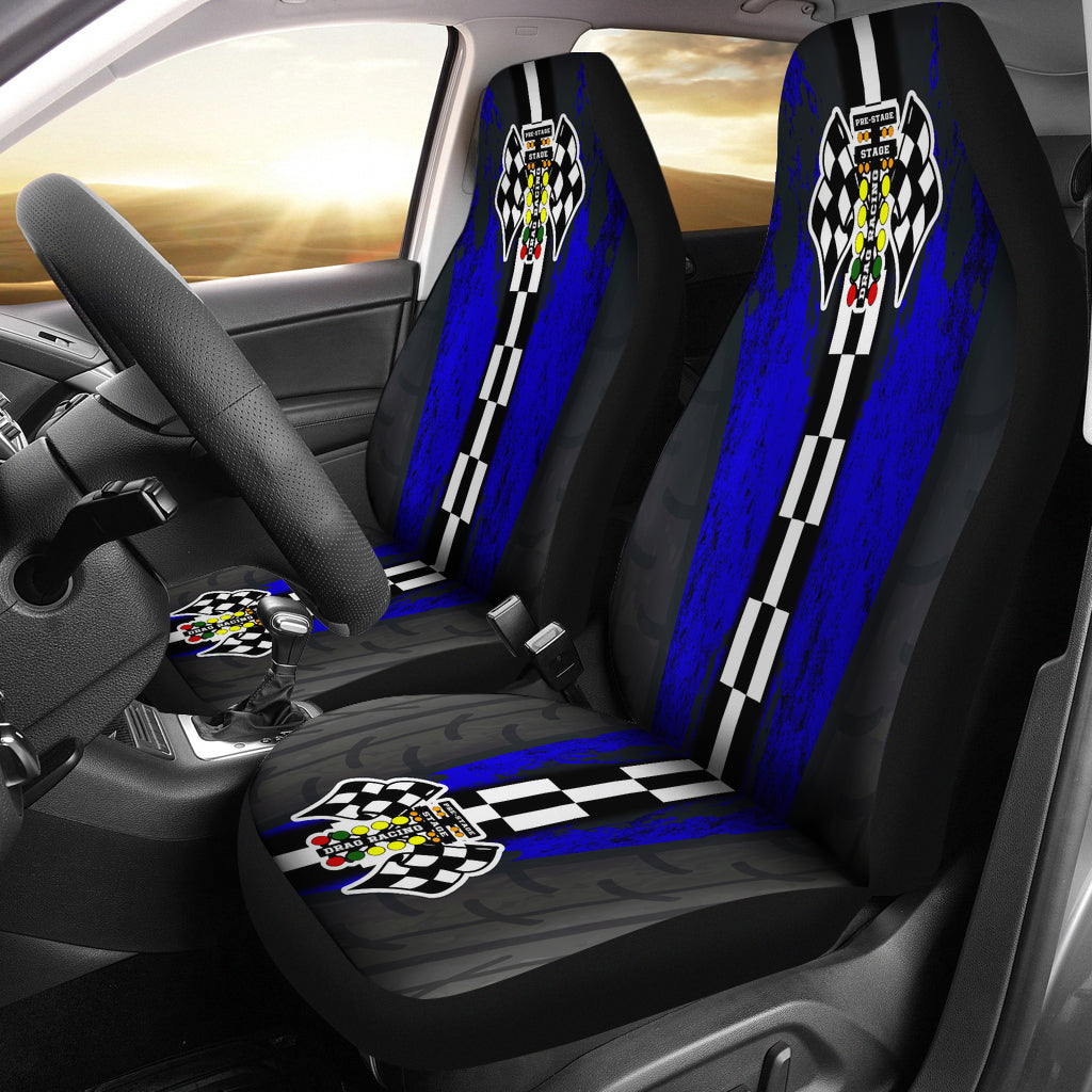Drag Racing Seat Covers Blue (Set of 2)